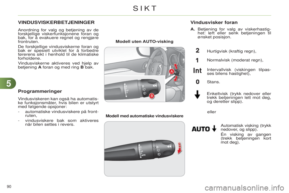CITROEN C4 2014 InstruksjonsbØker (in Norwegian) 55
90
C4-2_no_Chap05_visibilite_ed01-2014
VINDUSVISKERBETJENINGER
anordning for valg og betjening av de
forskjellig e viskerfunksjonene foran og
bak, for å evakuere regnet og rengjøre
frontruten CITROEN C4 2014 InstruksjonsbØker (in Norwegian) 55
90
C4-2_no_Chap05_visibilite_ed01-2014
VINDUSVISKERBETJENINGER
anordning for valg og betjening av de
forskjellig e viskerfunksjonene foran og
bak, for å evakuere regnet og rengjøre
frontruten