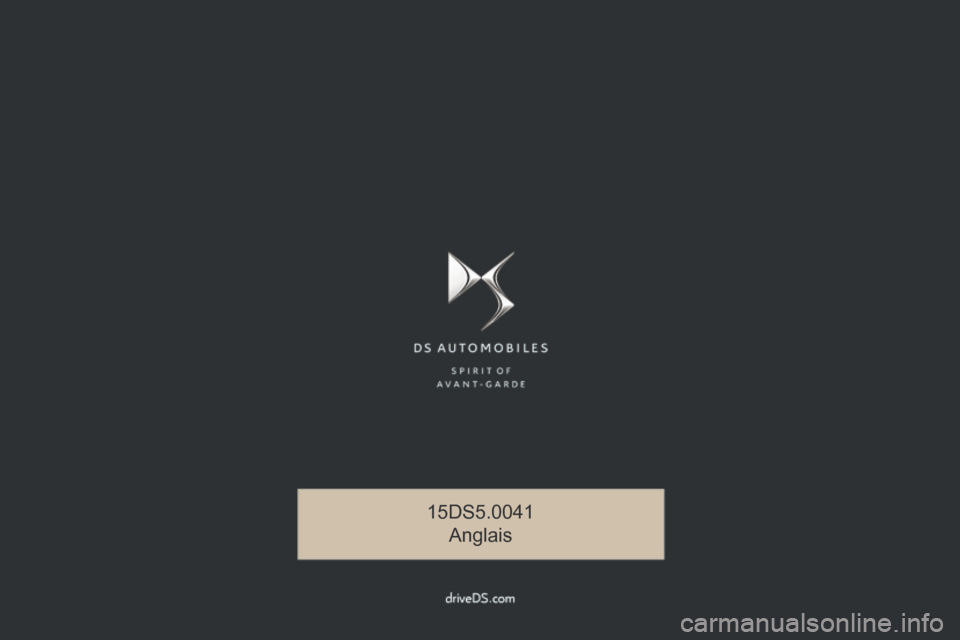 Citroen DS5 2016 1.G Owners Manual 15DS5.0041Anglais 