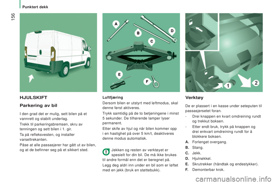 CITROEN JUMPER 2016 InstruksjonsbØker (in Norwegian) 156
jumper_no_Chap08_Aide-Rapide_ed01-2015
Parkering av bil
I den grad det er mulig, sett bilen på et
vannrett og stabilt underlag.
Trekk til parkeringsbremsen, skru av
tenningen og sett bilen i 1 CITROEN JUMPER 2016 InstruksjonsbØker (in Norwegian) 156
jumper_no_Chap08_Aide-Rapide_ed01-2015
Parkering av bil
I den grad det er mulig, sett bilen på et
vannrett og stabilt underlag.
Trekk til parkeringsbremsen, skru av
tenningen og sett bilen i 1