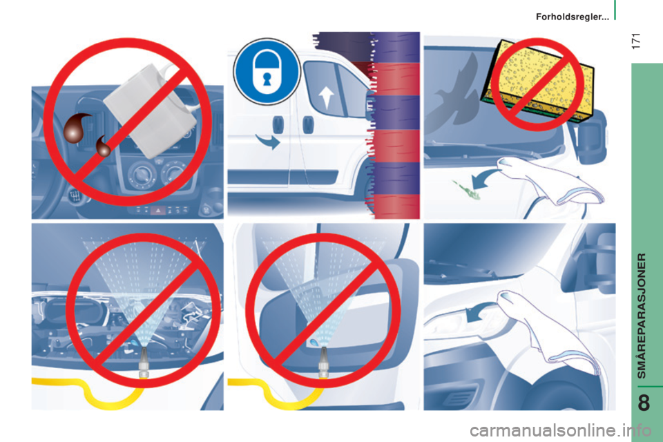 CITROEN JUMPER 2016  InstruksjonsbØker (in Norwegian)  171
jumper_no_Chap08_Aide-Rapide_ed01-2015 
Forholdsregler... 
SMÅREPARASJONER
8  