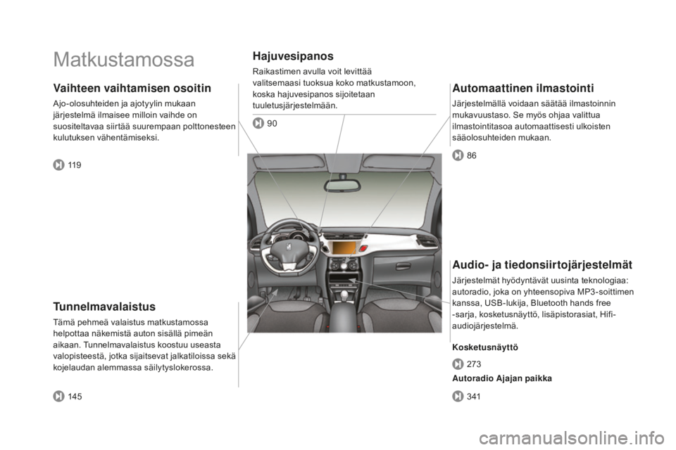 CITROEN DS3 2017 Omistajan Käsikirjat (in Finnish) DS3_fi_Chap00b_vue-ensemble_ed02-2015
Matkustamossa
Tunnelmavalaistus
Tämä pehmeä valaistus matkustamossa
helpottaa näkemistä auton sisällä pimeän
aikaan. Tunnelmavalaistus koostuu useasta
CITROEN DS3 2017 Omistajan Käsikirjat (in Finnish) DS3_fi_Chap00b_vue-ensemble_ed02-2015
Matkustamossa
Tunnelmavalaistus
Tämä pehmeä valaistus matkustamossa
helpottaa näkemistä auton sisällä pimeän
aikaan. Tunnelmavalaistus koostuu useasta