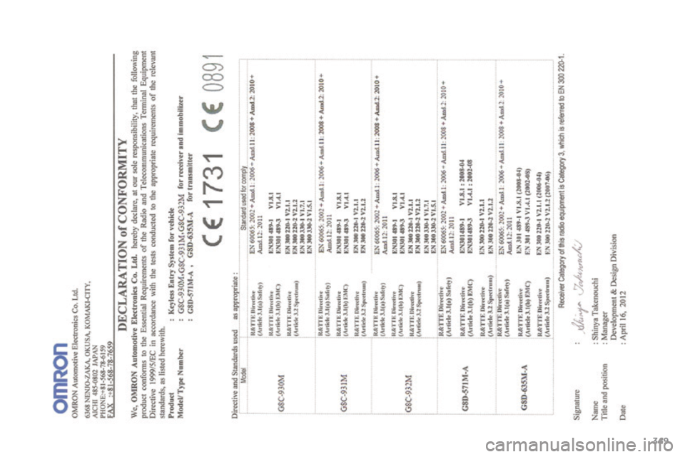 Citroen C4 AIRCROSS 2017 1.G Owners Manual 349
C4-Aircross_en_Chap12_certificats_ed01-2016  