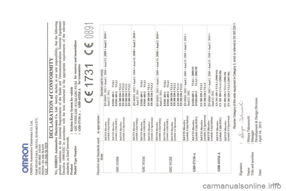 Citroen C4 AIRCROSS 2017 1.G Owners Manual 349
C4-Aircross_en_Chap12_certificats_ed01-2016 Citroen C4 AIRCROSS 2017 1.G Owners Manual 349
C4-Aircross_en_Chap12_certificats_ed01-2016
