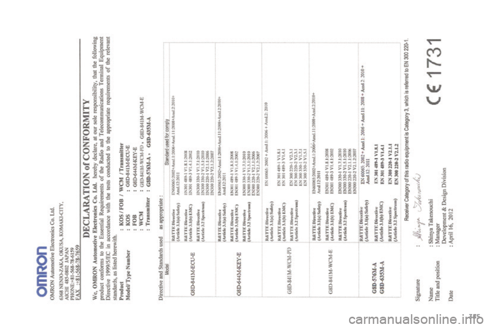 Citroen C4 AIRCROSS 2017 1.G Owners Manual 355
C4-Aircross_en_Chap12_certificats_ed01-2016  