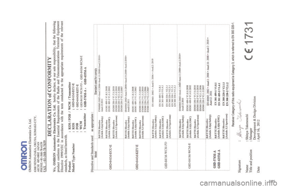 Citroen C4 AIRCROSS 2017 1.G Owners Manual 355
C4-Aircross_en_Chap12_certificats_ed01-2016 Citroen C4 AIRCROSS 2017 1.G Owners Manual 355
C4-Aircross_en_Chap12_certificats_ed01-2016