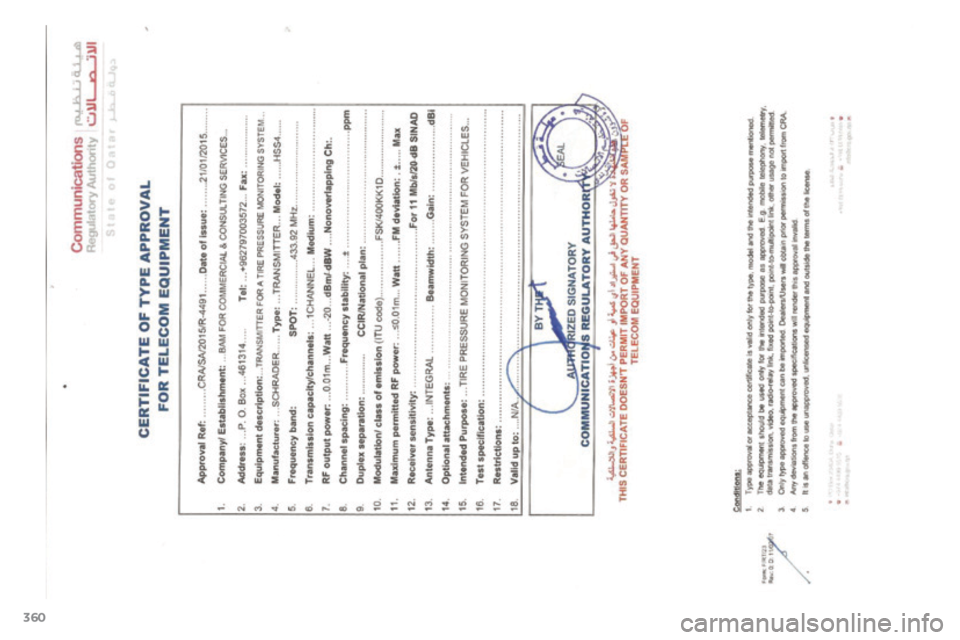 Citroen C4 AIRCROSS 2017 1.G Owners Manual 360
C4-Aircross_en_Chap12_certificats_ed01-2016  