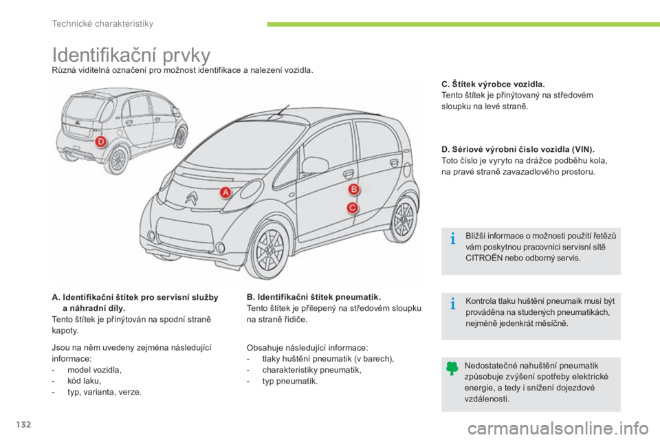 CITROEN C-ZERO 2016 Návod na použití (in Czech) 132
C-zero_cs_Chap10_caracteristiques-techniques_ed01-2014
identifikační prvkyrůzná viditelná označení pro možnost identifikace a nalezení vozidla.
A.
I
dentifikační štítek pro ser vis CITROEN C-ZERO 2016 Návod na použití (in Czech) 132
C-zero_cs_Chap10_caracteristiques-techniques_ed01-2014
identifikační prvkyrůzná viditelná označení pro možnost identifikace a nalezení vozidla.
A.
I
dentifikační štítek pro ser vis