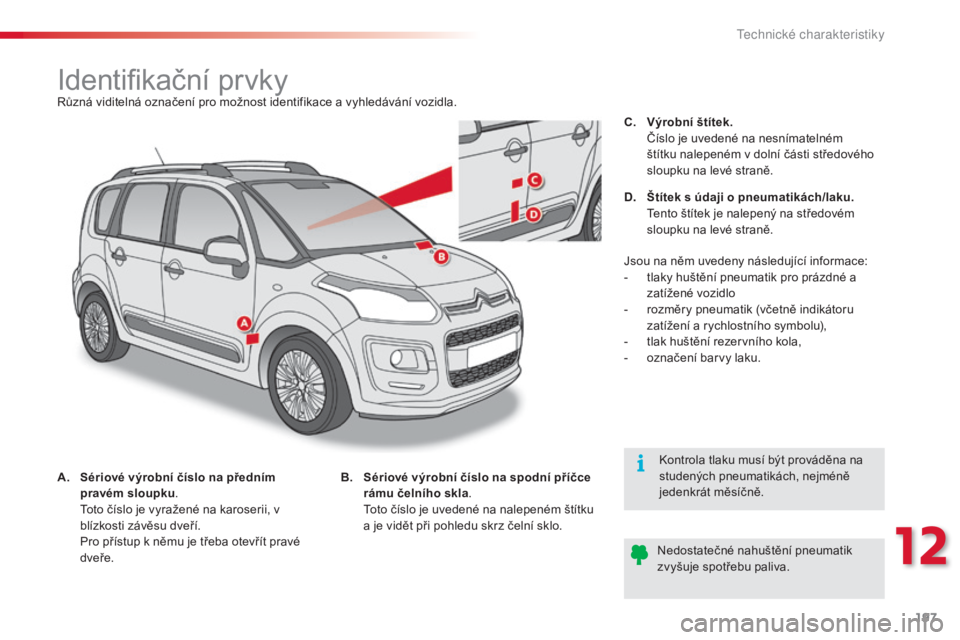 CITROEN C3 PICASSO 2015 Návod na použití (in Czech) 197
C3Picasso_cs_Chap12_caracteristiques-techniques_ed01-2014
C3Picasso_cs_Chap12_caracteristiques-techniques_ed01-2014
identifikační prvkyrůzná viditelná označení pro možnost identifikace a v CITROEN C3 PICASSO 2015 Návod na použití (in Czech) 197
C3Picasso_cs_Chap12_caracteristiques-techniques_ed01-2014
C3Picasso_cs_Chap12_caracteristiques-techniques_ed01-2014
identifikační prvkyrůzná viditelná označení pro možnost identifikace a v