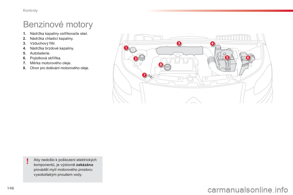 CITROEN C3 PICASSO 2014  Návod na použití (in Czech) Kontroly
146
   
 
 
 
 
 
 
 
 
 
 
 
 
 
Benzinové motory 
 
 
 
1. 
  Nádržka kapaliny ostřikovače skel. 
   
2. 
  Nádržka chladicí kapaliny. 
   
3. 
 Vzduchový filtr. 
   
4. 
 Nádržk