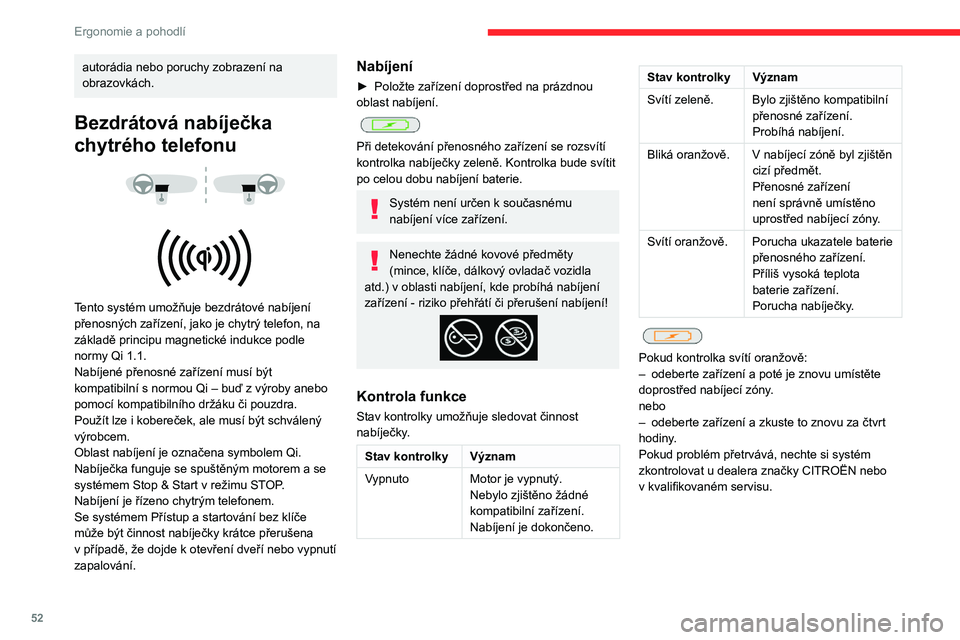 CITROEN C4 2021  Návod na použití (in Czech) 52
Ergonomie a pohodlí
Koberečky
Montáž 
 
Při montáži na straně řidiče použijte pouze 
úchyty, které se nacházejí na krytině (správné 
zajištění je indikováno „zacvaknutím“