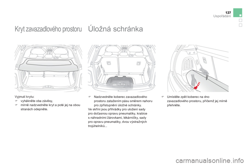 CITROEN DS3 2013  Návod na použití (in Czech) Uspořádání
 
 
Vyjmutí krytu:�)vyhákněte oba z