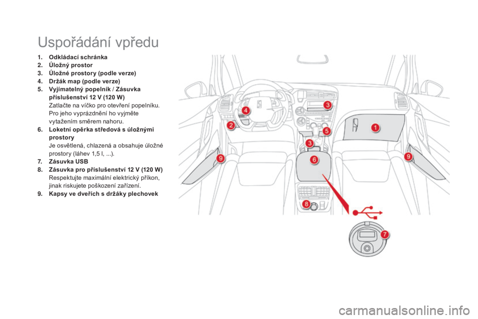 CITROEN DS5 2016 Návod na použití (in Czech) DS5_cs_Chap03_confort_ed02-2015
Uspořádání vpředu
1. odkládací schránka
2. Úl ožný prostor
3.
Úl
ožné prostor y (podle verze)
4.
drž
ák map (podle verze)
5.
Vy
jímatelný popel CITROEN DS5 2016 Návod na použití (in Czech) DS5_cs_Chap03_confort_ed02-2015
Uspořádání vpředu
1. odkládací schránka
2. Úl ožný prostor
3.
Úl
ožné prostor y (podle verze)
4.
drž
ák map (podle verze)
5.
Vy
jímatelný popel