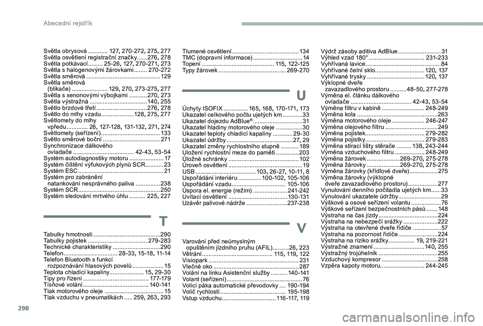CITROEN JUMPER SPACETOURER 2018 Návod na použití (in Czech) 298
Tlumené osvětlení .........................................13 4
TMC (dopravní informace) ..............................14
T
opení
............................................ 11
5, 12 2-12 CITROEN JUMPER SPACETOURER 2018 Návod na použití (in Czech) 298
Tlumené osvětlení .........................................13 4
TMC (dopravní informace) ..............................14
T
opení
............................................ 11
5, 12 2-12
