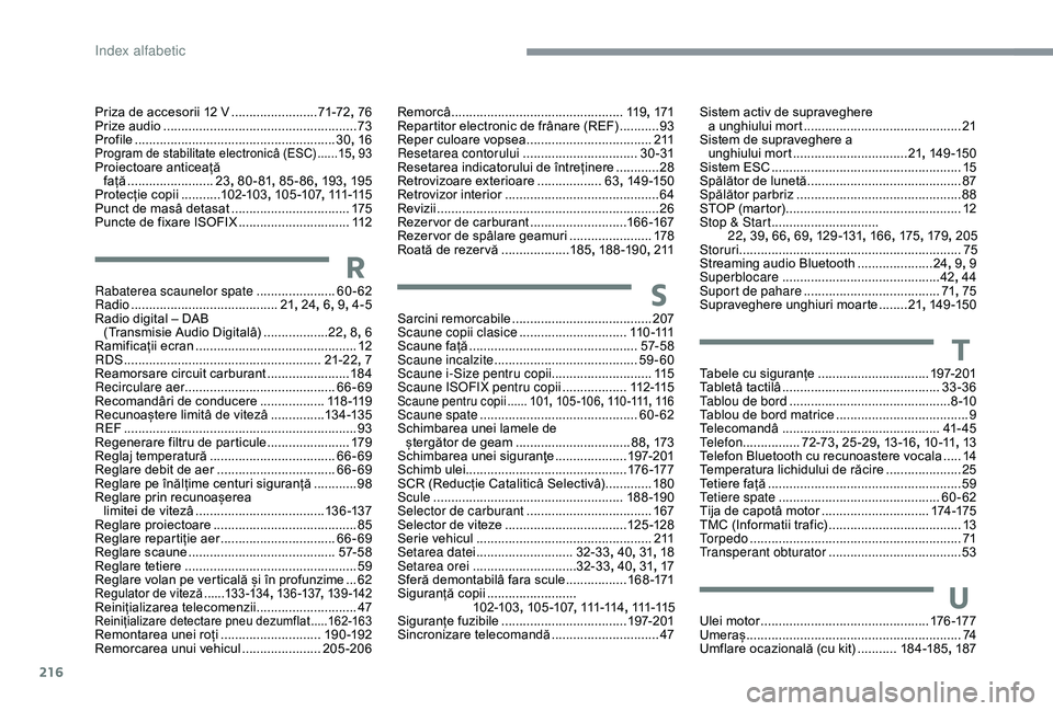 CITROEN C3 AIRCROSS 2019 Ghiduri De Utilizare (in Romanian) 216
Priza de accesorii 12 V ........................71 -72, 76
Prize audio ...................................................... 73
Pr
ofile
........................................................ CITROEN C3 AIRCROSS 2019 Ghiduri De Utilizare (in Romanian) 216
Priza de accesorii 12 V ........................71 -72, 76
Prize audio ...................................................... 73
Pr
ofile
........................................................