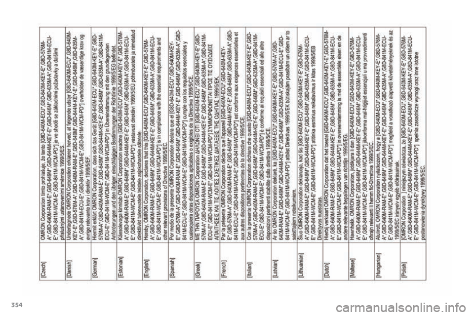 CITROEN C4 AIRCROSS 2016 Ghiduri De Utilizare (in Romanian) 354
C4-Aircross_ro_Chap12_certificats_ed01-2014 CITROEN C4 AIRCROSS 2016 Ghiduri De Utilizare (in Romanian) 354
C4-Aircross_ro_Chap12_certificats_ed01-2014