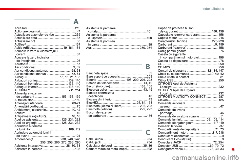 CITROEN C4 CACTUS 2015 Ghiduri De Utilizare (in Romanian) 305
C4-cactus_ro_Chap13_index-alpha_ed02-2014
accesorii .......................................................212
Actionare geamuri ........................................... 47ac
tualizare a zonel CITROEN C4 CACTUS 2015 Ghiduri De Utilizare (in Romanian) 305
C4-cactus_ro_Chap13_index-alpha_ed02-2014
accesorii .......................................................212
Actionare geamuri ........................................... 47ac
tualizare a zonel