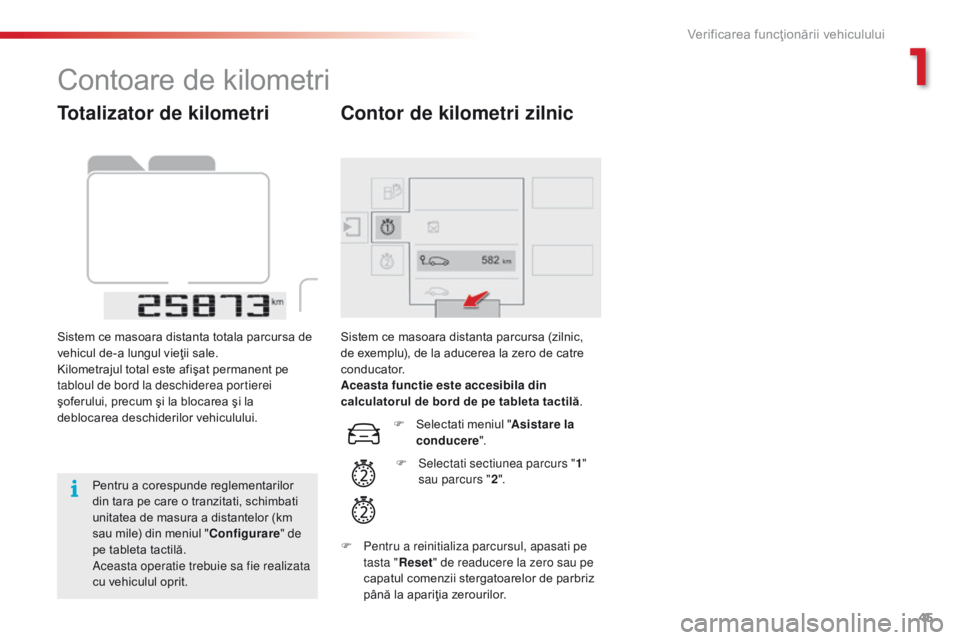 CITROEN C4 CACTUS 2014 Ghiduri De Utilizare (in Romanian) 45
E3_ro_Chap01_controle-de-marche_ed01-2014
Totalizator de kilometri
Sistem ce masoara distanta totala parcursa de
vehicul de-a lungul vieţii sale.
Kilometrajul total este afişat permanent pe
tab CITROEN C4 CACTUS 2014 Ghiduri De Utilizare (in Romanian) 45
E3_ro_Chap01_controle-de-marche_ed01-2014
Totalizator de kilometri
Sistem ce masoara distanta totala parcursa de
vehicul de-a lungul vieţii sale.
Kilometrajul total este afişat permanent pe
tab