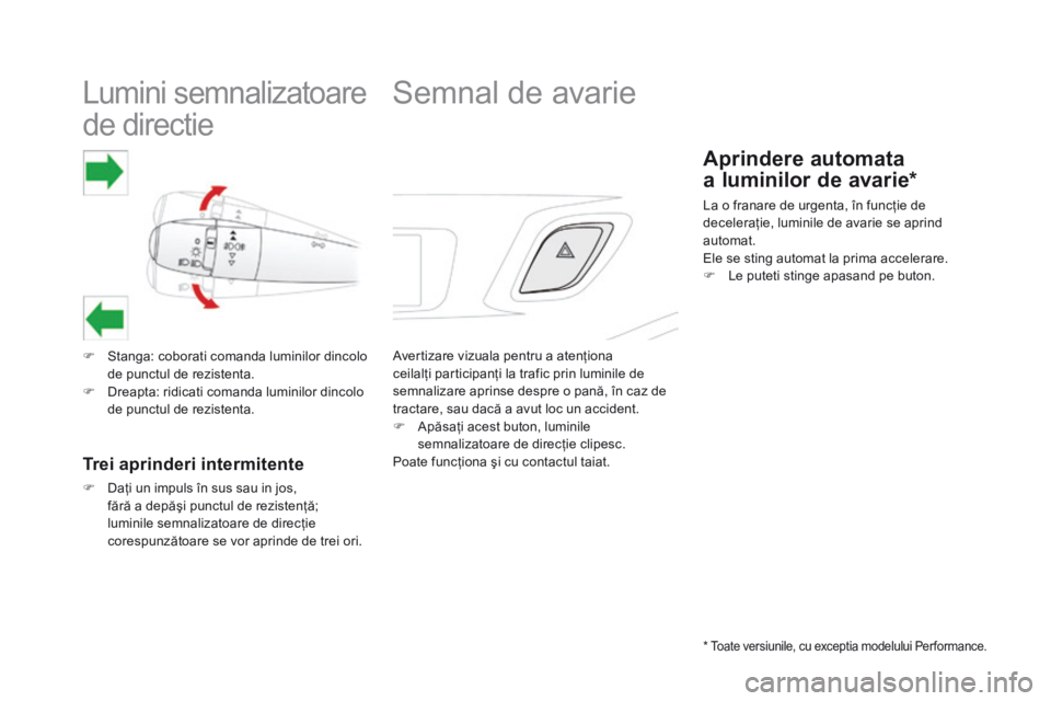 CITROEN DS3 2017 Ghiduri De Utilizare (in Romanian) DS3-post-it_ro_Chap06_securite_ed02-2015
Lumini semnalizatoare
de directie
Stanga: coborati comanda luminilor dincolo de punctul de rezistenta. Dreapta: ridicati comanda lumini CITROEN DS3 2017 Ghiduri De Utilizare (in Romanian) DS3-post-it_ro_Chap06_securite_ed02-2015
Lumini semnalizatoare
de directie
Stanga: coborati comanda luminilor dincolo de punctul de rezistenta. Dreapta: ridicati comanda lumini