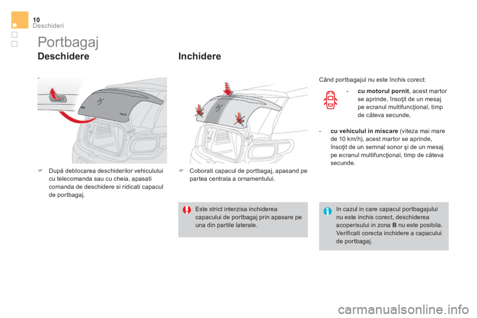 CITROEN DS3 CABRIO 2017 Ghiduri De Utilizare (in Romanian) Deschideri10
DS3-Cabrio_ro_Chap02_ouvertures_ed02-2015
Portbagaj
Deschidere
După deblocarea deschiderilor vehiculului cu telecomanda sau cu cheia, apasati
comanda de deschid CITROEN DS3 CABRIO 2017 Ghiduri De Utilizare (in Romanian) Deschideri10
DS3-Cabrio_ro_Chap02_ouvertures_ed02-2015
Portbagaj
Deschidere
După deblocarea deschiderilor vehiculului cu telecomanda sau cu cheia, apasati
comanda de deschid