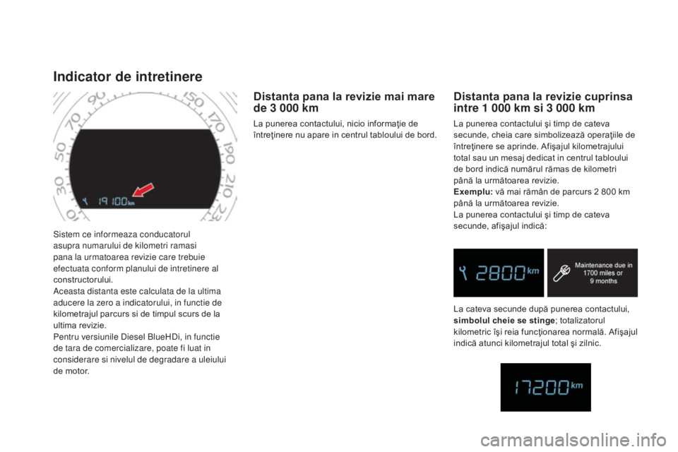 CITROEN DS4 2016 Ghiduri De Utilizare (in Romanian) DS4_ro_Chap01_controle-de-marche_ed03-2015
Sistem ce informeaza conducatorul
asupra numarului de kilometri ramasi
pana la urmatoarea revizie care trebuie
efectuata conform planului de intretinere a CITROEN DS4 2016 Ghiduri De Utilizare (in Romanian) DS4_ro_Chap01_controle-de-marche_ed03-2015
Sistem ce informeaza conducatorul
asupra numarului de kilometri ramasi
pana la urmatoarea revizie care trebuie
efectuata conform planului de intretinere a