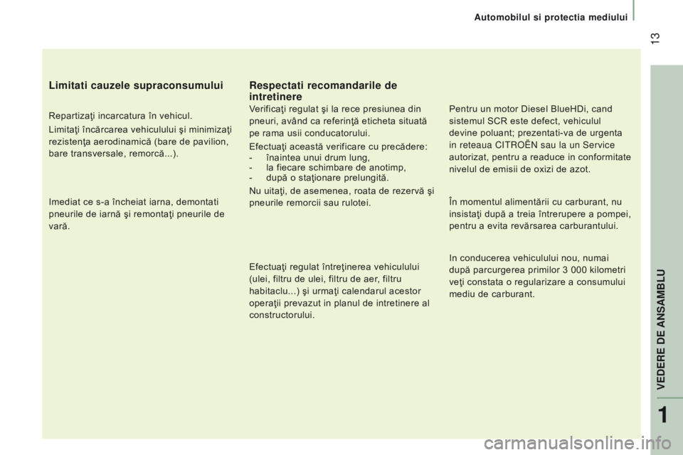 CITROEN JUMPER 2017 Ghiduri De Utilizare (in Romanian) 13
Automobilul si protectia mediului
Jumper_ro_Chap01_vue-ensemble_ed01-2016
Limitati cauzele supraconsumului
Repartizaţi incarcatura în vehicul.
Limitaţi încărcarea vehiculului şi minimizaţi CITROEN JUMPER 2017 Ghiduri De Utilizare (in Romanian) 13
Automobilul si protectia mediului
Jumper_ro_Chap01_vue-ensemble_ed01-2016
Limitati cauzele supraconsumului
Repartizaţi incarcatura în vehicul.
Limitaţi încărcarea vehiculului şi minimizaţi