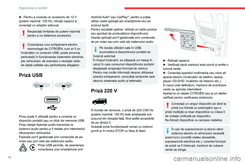 CITROEN JUMPER SPACETOURER 2021  Ghiduri De Utilizare (in Romanian) 74
Ergonomie și confort
Panou de mascare bagaje 
 
 
 
►  Ridicați-l pentru a-l scoate.
►  Pentru a-l monta, introduceți elementele de 
ghidare în canelurile aferente.
În cazul unei deceleră