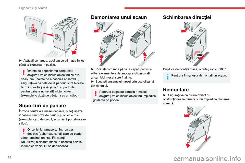 CITROEN JUMPER SPACETOURER 2021 Ghiduri De Utilizare (in Romanian) 80
Ergonomie și confort
► Comanda trebuie să se afle în poziție
superioară (mecanism de blocare armat). În caz
contrar, ridicați comanda până la capăt pentru a
arma mecanismul.
► Aș CITROEN JUMPER SPACETOURER 2021 Ghiduri De Utilizare (in Romanian) 80
Ergonomie și confort
► Comanda trebuie să se afle în poziție
superioară (mecanism de blocare armat). În caz
contrar, ridicați comanda până la capăt pentru a
arma mecanismul.
► Aș