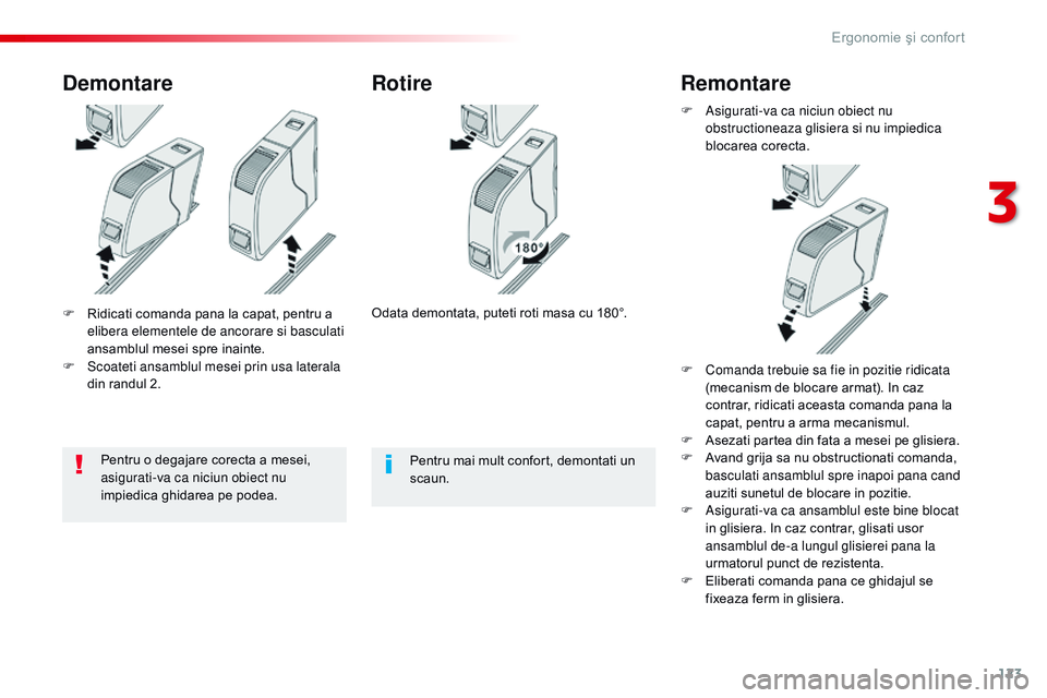 CITROEN JUMPER SPACETOURER 2017 Ghiduri De Utilizare (in Romanian) 123
Spacetourer-VP_ro_Chap03_ergonomie-et-confort_ed01-2016
F Ridicati comanda pana la capat, pentru a elibera elementele de ancorare si basculati
ansamblul mesei spre inainte.
F
S
coateti ansambl CITROEN JUMPER SPACETOURER 2017 Ghiduri De Utilizare (in Romanian) 123
Spacetourer-VP_ro_Chap03_ergonomie-et-confort_ed01-2016
F Ridicati comanda pana la capat, pentru a elibera elementele de ancorare si basculati
ansamblul mesei spre inainte.
F
S
coateti ansambl