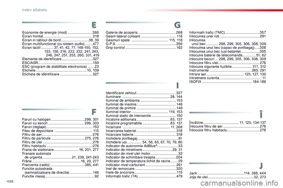CITROEN JUMPER SPACETOURER 2017  Ghiduri De Utilizare (in Romanian) 498
Spacetourer-VP_ro_Chap11_index-alpha_ed01-2016
informatii trafic (tMC)  ...................................3 57i
nlocuirea unei roti ........................................ 2
91
inl

ocuirea  
un