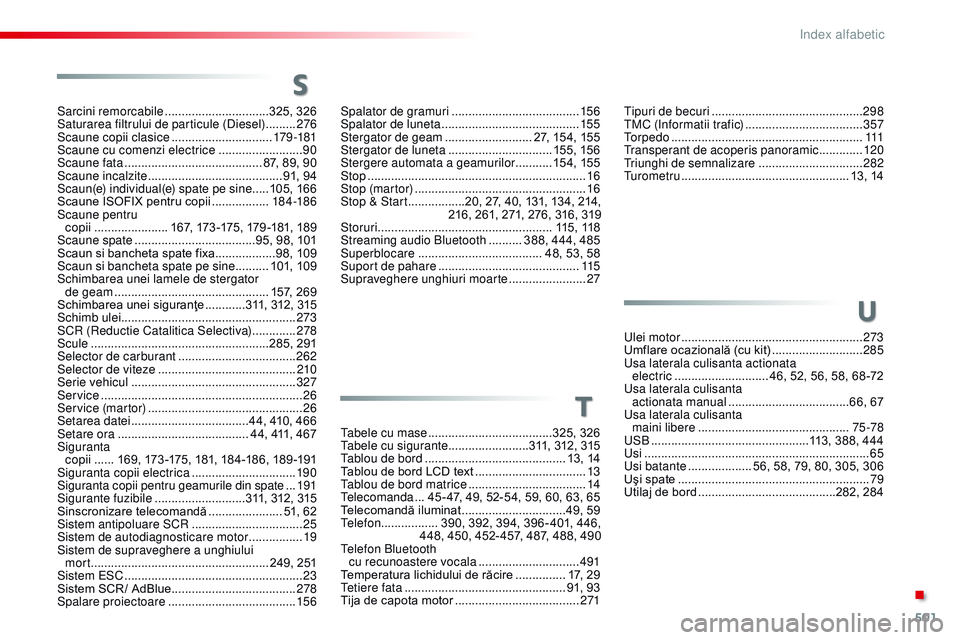 CITROEN JUMPER SPACETOURER 2017 Ghiduri De Utilizare (in Romanian) 501
Spacetourer-VP_ro_Chap11_index-alpha_ed01-2016
S
Spalator de gramuri ......................................15 6
Spalator de luneta ............................... ..........155
Stergator de geam
CITROEN JUMPER SPACETOURER 2017 Ghiduri De Utilizare (in Romanian) 501
Spacetourer-VP_ro_Chap11_index-alpha_ed01-2016
S
Spalator de gramuri ......................................15 6
Spalator de luneta ............................... ..........155
Stergator de geam