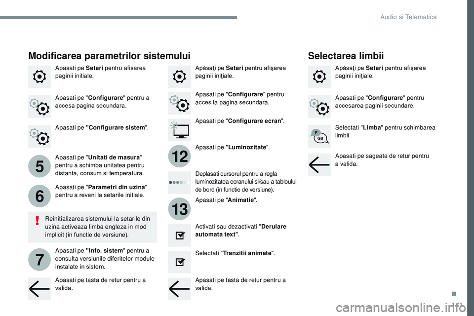 CITROEN JUMPER SPACETOURER 2017 Ghiduri De Utilizare (in Romanian) 141
5
6
7
12
13
Transversal-Citroen_ro_Chap02_RCC-2-2-0_ed01-2016
Apasati pe Setari pentru afisarea
paginii initiale. Apăsaţi pe Setari
pentru afiÅŸarea
paginii iniţiale.
Apăsaţi pe Setari
pe CITROEN JUMPER SPACETOURER 2017 Ghiduri De Utilizare (in Romanian) 141
5
6
7
12
13
Transversal-Citroen_ro_Chap02_RCC-2-2-0_ed01-2016
Apasati pe Setari pentru afisarea
paginii initiale. Apăsaţi pe Setari
pentru afiÅŸarea
paginii iniţiale.
Apăsaţi pe Setari
pe