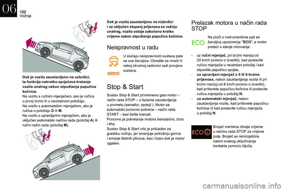 CITROEN DS3 2018 Upute Za Rukovanje (in Croatian) 132
Neispravnost u radu
U slučaju neispravnosti sustava pale
se ove žaruljice. Obratite se mreži ili
nekoj stručnoj radionici radi provjere
sustava.
Stop & Start
Sustav Stop & Start privremeno CITROEN DS3 2018 Upute Za Rukovanje (in Croatian) 132
Neispravnost u radu
U slučaju neispravnosti sustava pale
se ove žaruljice. Obratite se mreži ili
nekoj stručnoj radionici radi provjere
sustava.
Stop & Start
Sustav Stop & Start privremeno