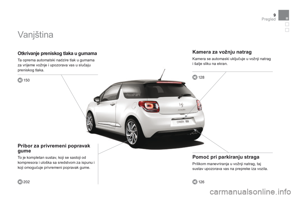 CITROEN DS3 2015 Upute Za Rukovanje (in Croatian) 9
ds3_hr_Chap00b_vue-ensemble_ed01-2014
Otkrivanje preniskog tlaka u gumama
Ta oprema automatski nadzire tlak u gumama
za vrijeme vožnje i upozorava vas u slučaju
preniskog tlaka.
150
202
Pribor z CITROEN DS3 2015 Upute Za Rukovanje (in Croatian) 9
ds3_hr_Chap00b_vue-ensemble_ed01-2014
Otkrivanje preniskog tlaka u gumama
Ta oprema automatski nadzire tlak u gumama
za vrijeme vožnje i upozorava vas u slučaju
preniskog tlaka.
150
202
Pribor z