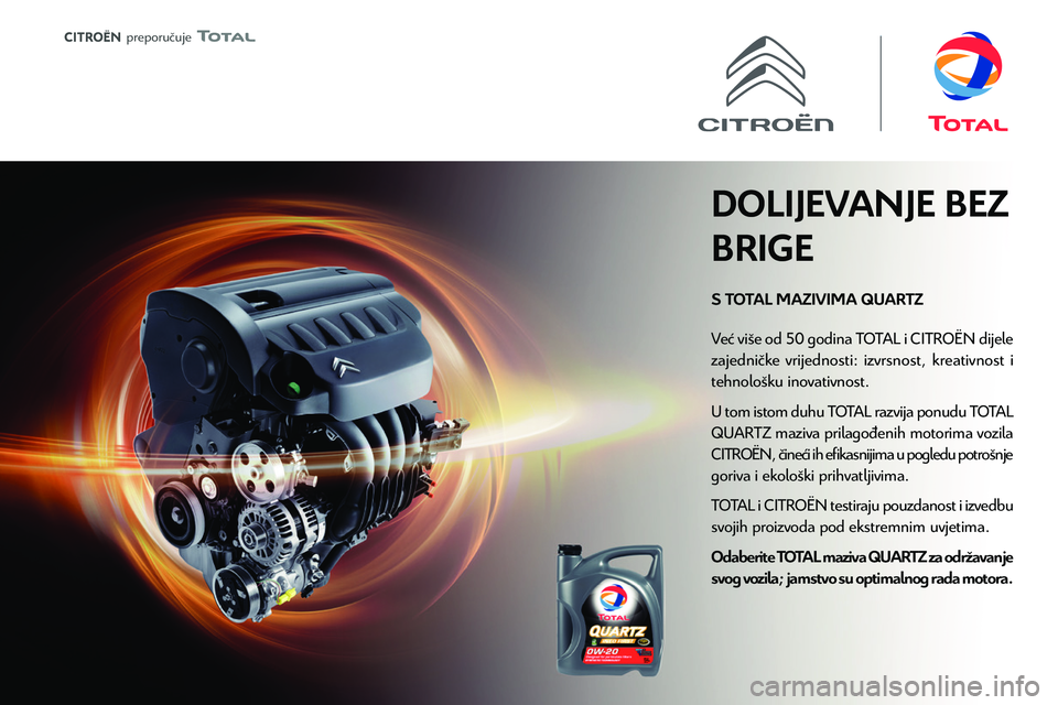 CITROEN JUMPER SPACETOURER 2021  Upute Za Rukovanje (in Croatian)  
 
 preporu�uje 
 
 Kompatibilnost goriva  
Dizelska goriva koja su u skladu s normama 
EN590, EN16734 i EN16709 sadrže do 7 %, 
10 %, 20 % i 30 % metilnog estera masne 
kiseline. Čak i samo povrem