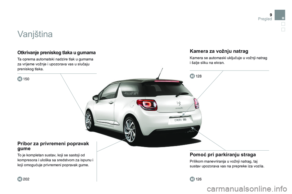 CITROEN DS3 CABRIO 2015 Upute Za Rukovanje (in Croatian) 9
ds3_hr_Chap00b_vue-ensemble_ed01-2014
Otkrivanje preniskog tlaka u gumama
Ta oprema automatski nadzire tlak u gumama
za vrijeme vožnje i upozorava vas u slučaju
preniskog tlaka.
150
202
Pribor z CITROEN DS3 CABRIO 2015 Upute Za Rukovanje (in Croatian) 9
ds3_hr_Chap00b_vue-ensemble_ed01-2014
Otkrivanje preniskog tlaka u gumama
Ta oprema automatski nadzire tlak u gumama
za vrijeme vožnje i upozorava vas u slučaju
preniskog tlaka.
150
202
Pribor z