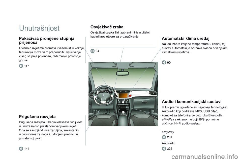 CITROEN DS3 CABRIO 2015 Upute Za Rukovanje (in Croatian) ds3_hr_Chap00b_vue-ensemble_ed01-2014
Unutrašnjost
Prigušena rasvjeta
Prigušena rasvjeta u kabini olakšava vidljivost
u unutrašnjosti pri slabom vanjskom svjetlu.
on
a se sastoji od više žar CITROEN DS3 CABRIO 2015 Upute Za Rukovanje (in Croatian) ds3_hr_Chap00b_vue-ensemble_ed01-2014
Unutrašnjost
Prigušena rasvjeta
Prigušena rasvjeta u kabini olakšava vidljivost
u unutrašnjosti pri slabom vanjskom svjetlu.
on
a se sastoji od više žar