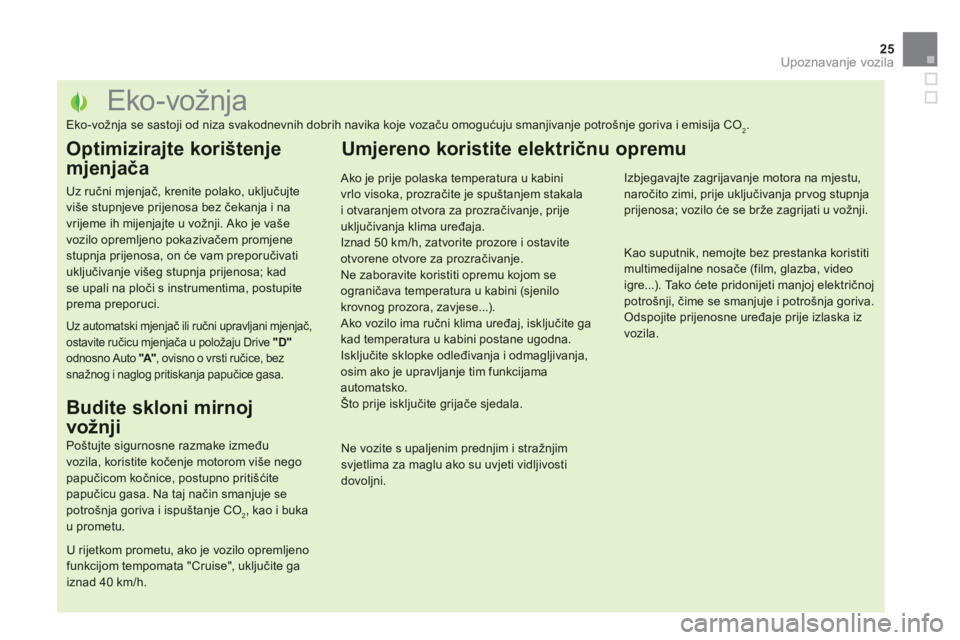 CITROEN DS5 2013  Upute Za Rukovanje (in Croatian) 25
Upoznavanje vozila
   
 
 
 
 
 
 
 
 
 
 
 
 
 
 
 
 
 
 
 
 
 
 
 
 
 
 
 
 
 
 
 
 
 
 
 
 
 
 
 
 
 
 
 
 
 
 
Eko-vožnja 
Eko-vožnja se sastoji od niza svakodnevnih dobrih navika koje vozač