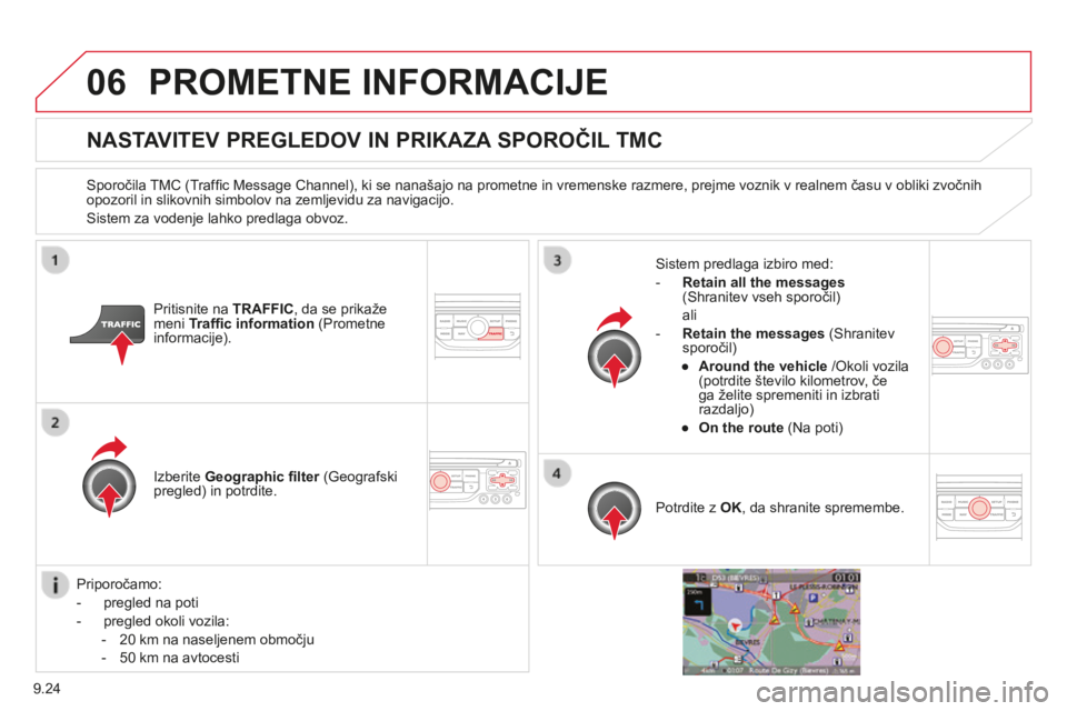 CITROEN BERLINGO MULTISPACE 2014 Navodila Za Uporabo (in Slovenian) 9.24
06
Berlingo-2-VP-papier_sl_Chap09b_RT6-2-7_ed01-2014
PROMETNE INFORMACIJE
NASTAVITEV PREGLEDOV IN PRIKAZA SPOROČIL TMC
Sporočila TMC (Traffi c Message Channel), ki se nanašajo n CITROEN BERLINGO MULTISPACE 2014 Navodila Za Uporabo (in Slovenian) 9.24
06
Berlingo-2-VP-papier_sl_Chap09b_RT6-2-7_ed01-2014
PROMETNE INFORMACIJE
NASTAVITEV PREGLEDOV IN PRIKAZA SPOROČIL TMC
Sporočila TMC (Traffi c Message Channel), ki se nanašajo n