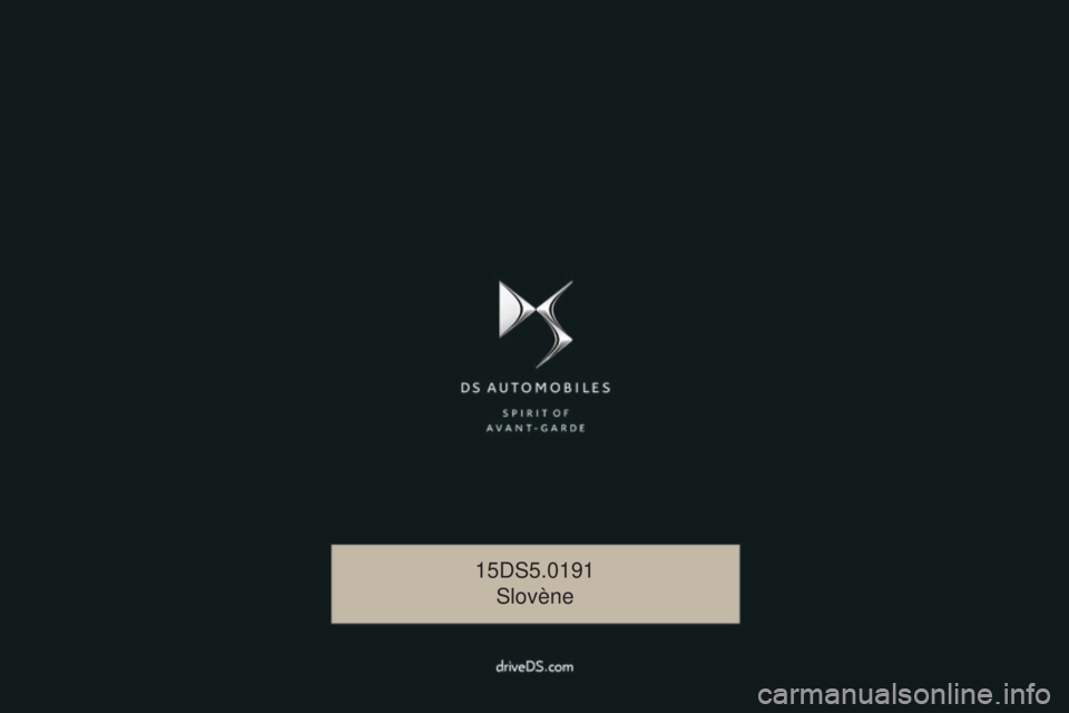 CITROEN DS5 2016  Navodila Za Uporabo (in Slovenian) 15DS5.0191Slovène 