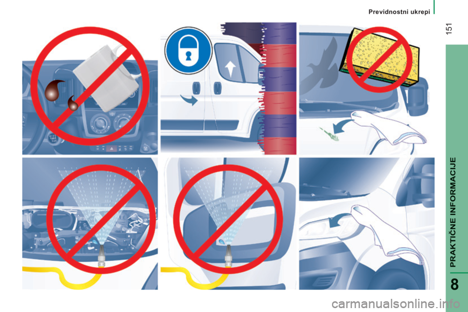 CITROEN JUMPER 2015  Navodila Za Uporabo (in Slovenian)    Previdnostni  ukrepi   
 151
PRAKTIČNE INFORMACIJE
8
JUMPER-PAPIER_SL_CHAP08_AIDE RAPIDE_ED01-2014 