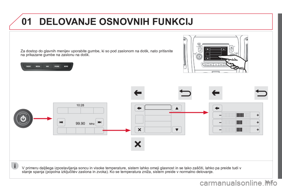 CITROEN JUMPER 2015 Navodila Za Uporabo (in Slovenian) 01
JUMPER-PAPIER_SL_CHAP10A_AUTORADIO_FIAT-TACTILE-1_ED01-2014
Za dostop do glavnih menijev uporabite gumbe, ki so pod zaslonom na dotik, nato pritisnite na prikazane gumbe na zaslonu na dotik.
DEL CITROEN JUMPER 2015 Navodila Za Uporabo (in Slovenian) 01
JUMPER-PAPIER_SL_CHAP10A_AUTORADIO_FIAT-TACTILE-1_ED01-2014
Za dostop do glavnih menijev uporabite gumbe, ki so pod zaslonom na dotik, nato pritisnite na prikazane gumbe na zaslonu na dotik.
DEL