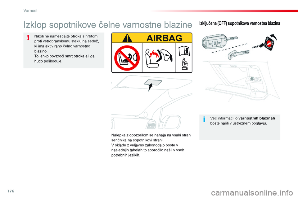 CITROEN JUMPER SPACETOURER 2017 Navodila Za Uporabo (in Slovenian) 176
Spacetourer-vP_sl_Chap05_securite_ed01-2016
Izključena (OFF) sopotnikova varnostna blazina
več informacij o varnostnih blazinah
boste našli v ustreznem poglavju.
Izklop sopotnikove čelne var CITROEN JUMPER SPACETOURER 2017 Navodila Za Uporabo (in Slovenian) 176
Spacetourer-vP_sl_Chap05_securite_ed01-2016
Izključena (OFF) sopotnikova varnostna blazina
več informacij o varnostnih blazinah
boste našli v ustreznem poglavju.
Izklop sopotnikove čelne var