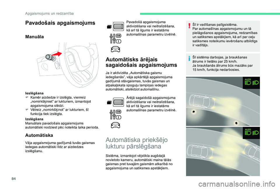 CITROEN BERLINGO VAN 2019 Lietošanas Instrukcija (in Latvian) 84
Pavadošais apgaismojums
Manuāla
Ieslēgšana
F K amēr aizdedze ir izslēgta, vienreiz
„nomirkšķiniet” ar lukturiem, izmantojot
apgaismojuma slēdzi.
F
V
ēlreiz „nomirkšķinot” a CITROEN BERLINGO VAN 2019 Lietošanas Instrukcija (in Latvian) 84
Pavadošais apgaismojums
Manuāla
Ieslēgšana
F K amēr aizdedze ir izslēgta, vienreiz
„nomirkšķiniet” ar lukturiem, izmantojot
apgaismojuma slēdzi.
F
V
ēlreiz „nomirkšķinot” a