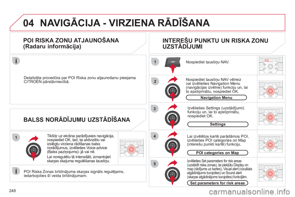 CITROEN C5 2012 Lietošanas Instrukcija (in Latvian) 248
2ABC3DEF5JKL4GHI6MNO8TUV7PQRS9WXYZ0*#
1RADIO MEDIANAVESC TRAFFIC
SETUPADDR
BOOKNAV
1
3
4
5
2ABC3DEF5JKL4GHI6MNO8TUV7PQRS9WXYZ0*#
1RADIO MEDIANAV ESC TRAFFIC
SETUPADDR
BOOK
2ABC3DEF5JKL4GHI6MNO8TUV CITROEN C5 2012 Lietošanas Instrukcija (in Latvian) 248
2ABC3DEF5JKL4GHI6MNO8TUV7PQRS9WXYZ0*#
1RADIO MEDIANAVESC TRAFFIC
SETUPADDR
BOOKNAV
1
3
4
5
2ABC3DEF5JKL4GHI6MNO8TUV7PQRS9WXYZ0*#
1RADIO MEDIANAV ESC TRAFFIC
SETUPADDR
BOOK
2ABC3DEF5JKL4GHI6MNO8TUV