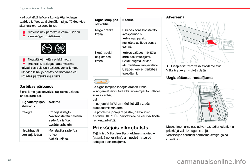 CITROEN C5 AIRCROSS 2022 Lietošanas Instrukcija (in Latvian) 64
Ergonomika un komforts
Aizvēršana
► Atkal aizveriet abas durvju daļas.
Paklājiņi
Uzstādīšana
Uzstādot vadītāja pusē, izmantojiet tikai uz
paklāja esošos stiprinājumus (parei CITROEN C5 AIRCROSS 2022 Lietošanas Instrukcija (in Latvian) 64
Ergonomika un komforts
Aizvēršana
► Atkal aizveriet abas durvju daļas.
Paklājiņi
Uzstādīšana
Uzstādot vadītāja pusē, izmantojiet tikai uz
paklāja esošos stiprinājumus (parei