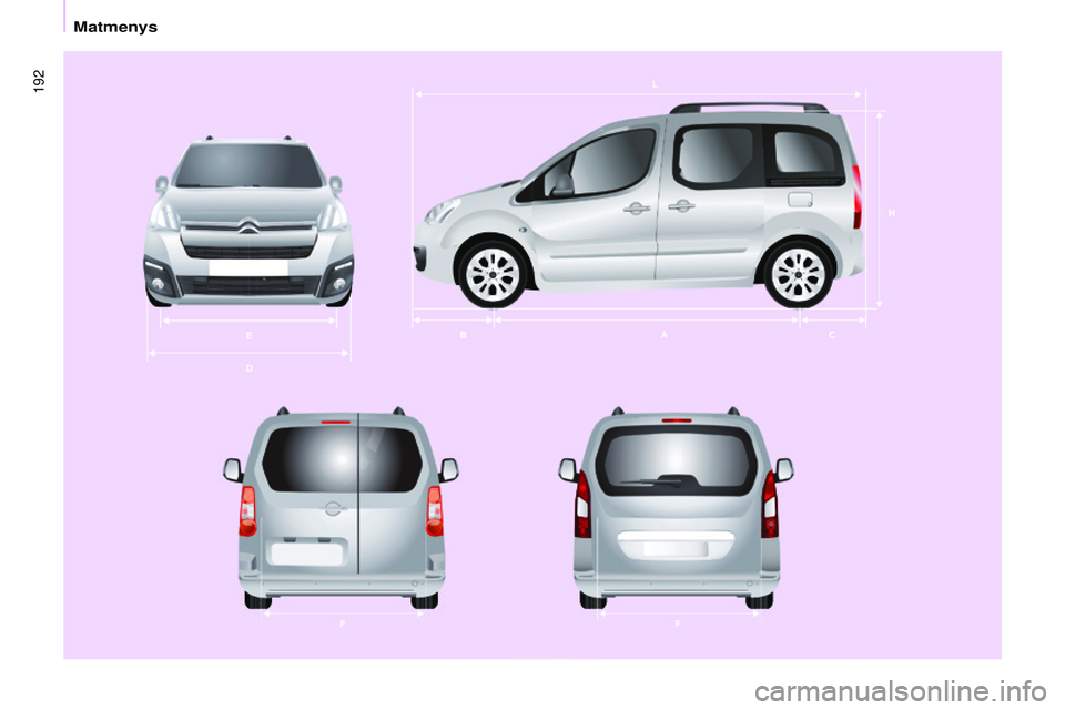 CITROEN BERLINGO MULTISPACE 2015 Eksploatavimo vadovas (in Lithuanian) 192
Berlingo-2-VP_lt_Chap09_Caract-technique_ed01-2015
Berlingo-2-VP_lt_Chap09_Caract-technique_ed01-2015
Matmenys CITROEN BERLINGO MULTISPACE 2015 Eksploatavimo vadovas (in Lithuanian) 192
Berlingo-2-VP_lt_Chap09_Caract-technique_ed01-2015
Berlingo-2-VP_lt_Chap09_Caract-technique_ed01-2015
Matmenys