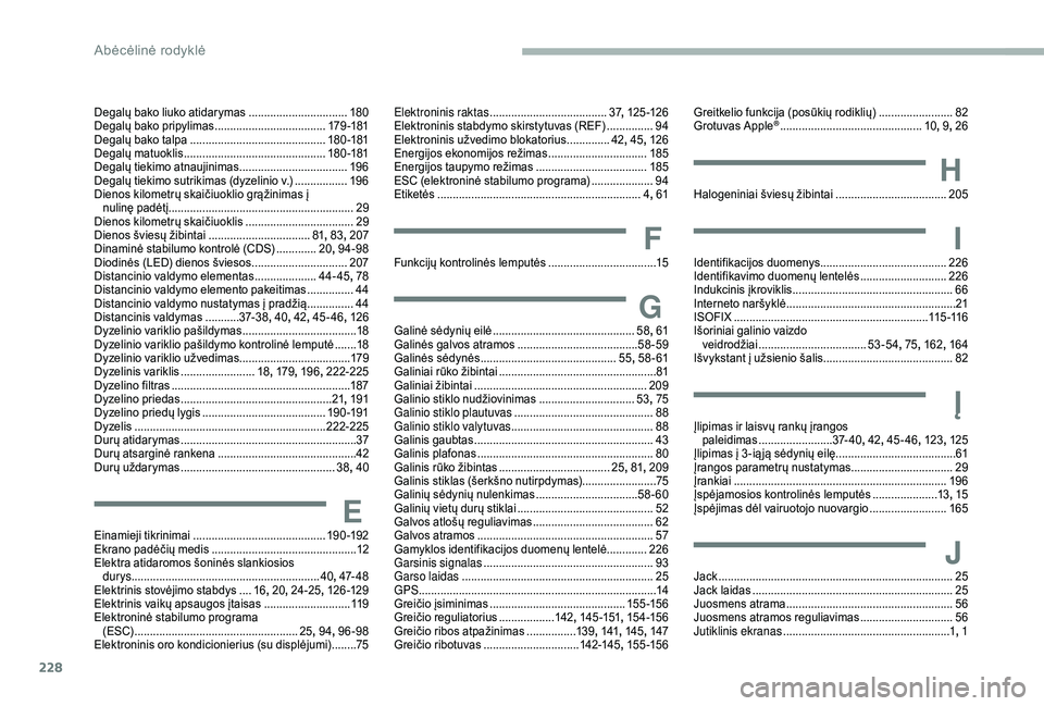 CITROEN BERLINGO VAN 2019 Eksploatavimo vadovas (in Lithuanian) 228
Degalų bako liuko atidarymas ................................18 0
Degalų bako pripylimas ....................................17
9 -181
Degalų bako talpa
..................................... CITROEN BERLINGO VAN 2019 Eksploatavimo vadovas (in Lithuanian) 228
Degalų bako liuko atidarymas ................................18 0
Degalų bako pripylimas ....................................17
9 -181
Degalų bako talpa
.....................................