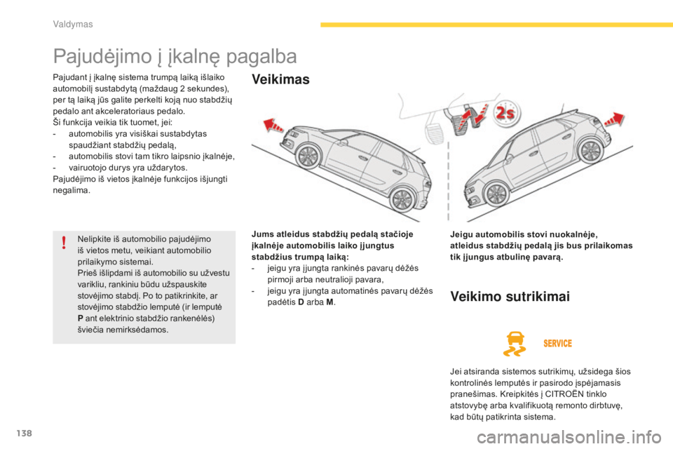CITROEN C4 SPACETOURER 2016 Eksploatavimo vadovas (in Lithuanian) 138
C4-Picasso-II_lt_Chap04_conduite_ed01-2016
Pajudėjimo į įkalnę pagalba
Pajudant į įkalnę sistema trumpą laiką išlaiko
automobilį sustabdytą (maždaug 2 sekundes),
per tą laiką jū CITROEN C4 SPACETOURER 2016 Eksploatavimo vadovas (in Lithuanian) 138
C4-Picasso-II_lt_Chap04_conduite_ed01-2016
Pajudėjimo į įkalnę pagalba
Pajudant į įkalnę sistema trumpą laiką išlaiko
automobilį sustabdytą (maždaug 2 sekundes),
per tą laiką jū