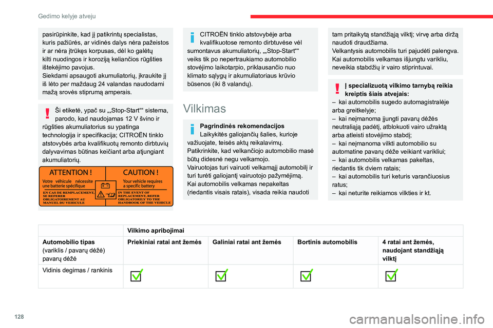 CITROEN JUMPER 2020 Eksploatavimo vadovas (in Lithuanian) 128
Gedimo kelyje atveju
Automobilio vilkimas
Nuimama vilkimo kilpa yra laikoma įrankių dėžėje po priekinio keleivio sėdyne.► Plokščiu įrankiu atkabinkite dangtelį.
► Įsukite nuimam CITROEN JUMPER 2020 Eksploatavimo vadovas (in Lithuanian) 128
Gedimo kelyje atveju
Automobilio vilkimas
Nuimama vilkimo kilpa yra laikoma įrankių dėžėje po priekinio keleivio sėdyne.► Plokščiu įrankiu atkabinkite dangtelį.
► Įsukite nuimam