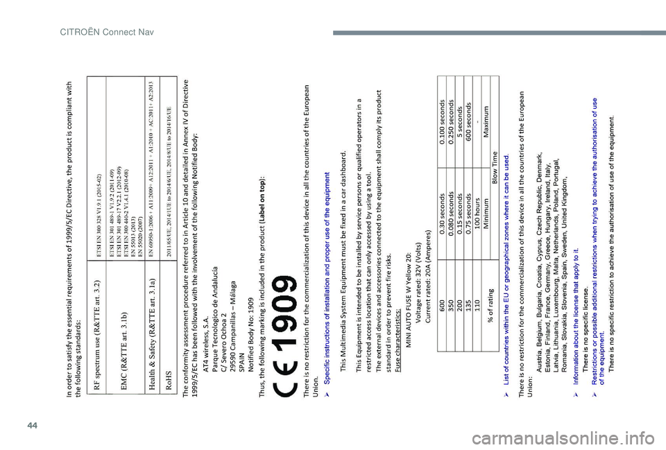 CITROEN C-ELYSÉE 2018  Návod na použitie (in Slovak) 44 
CIT  